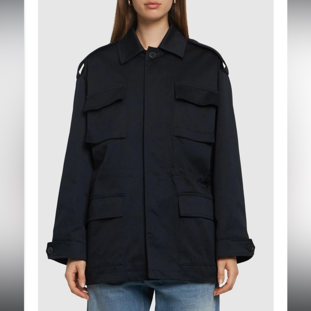 Nili Lotan Lorenzo Military Parka Jacket - Midnight - Size L - NWT